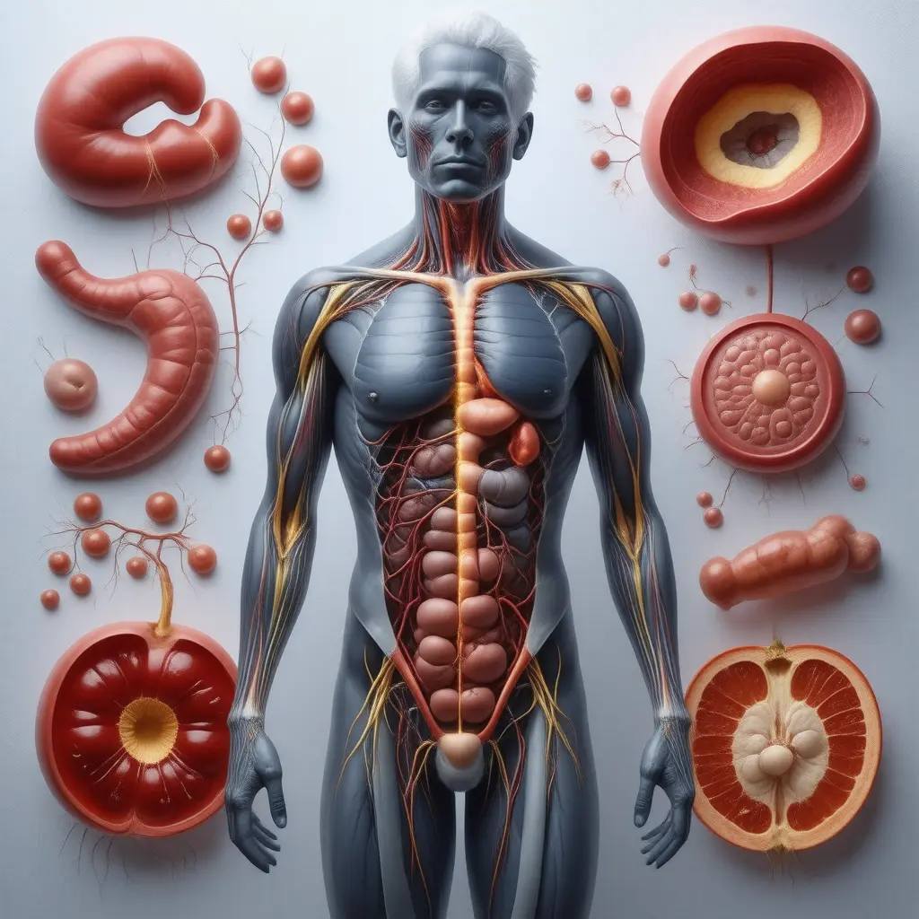Anatomical illustration of body systems benefiting from Collagen