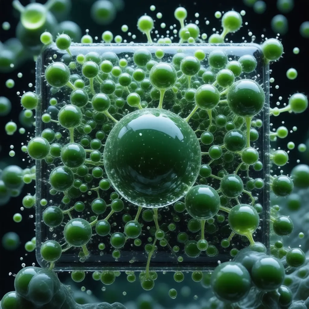 Macro view of Chlorella bioactive nutrients