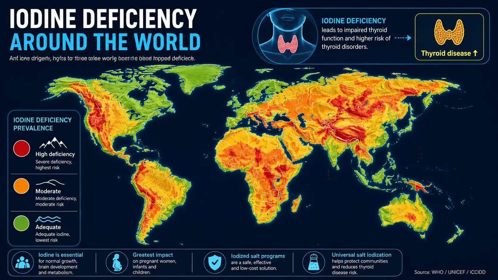 Iodine deficiency global prevalence map