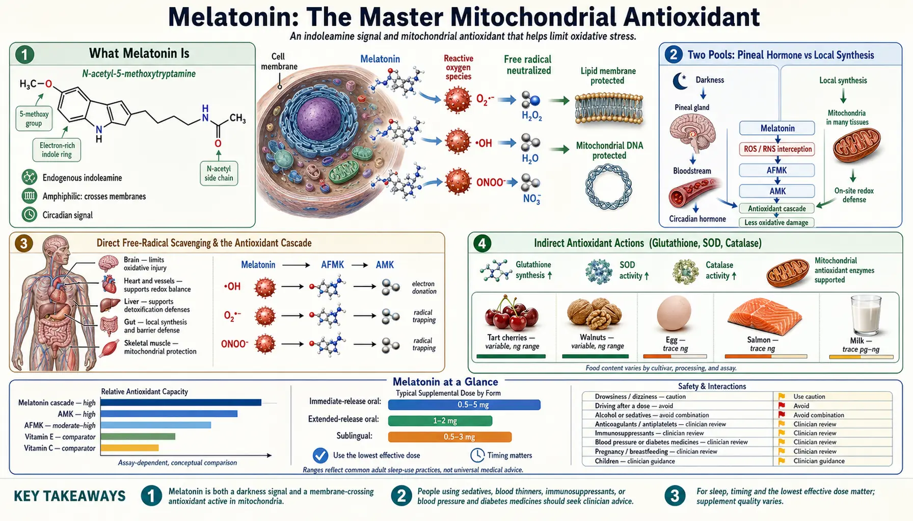 Melatonin — scientific infographic poster