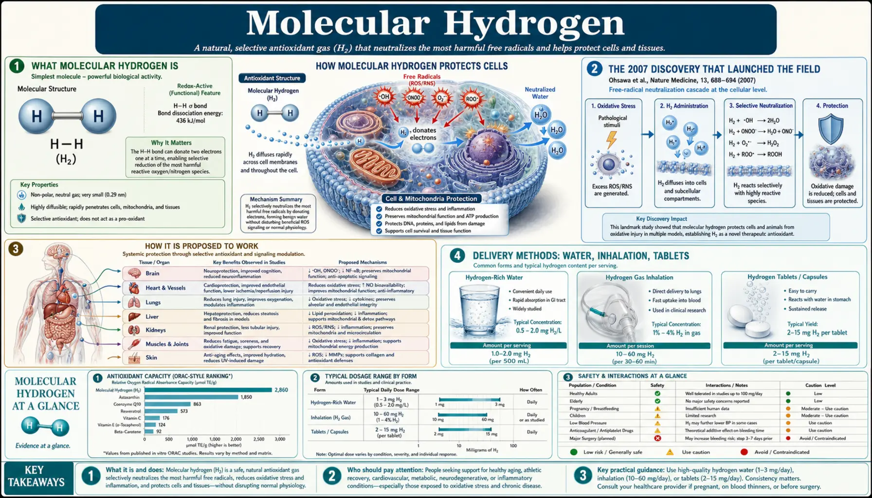 Molecular Hydrogen — scientific infographic poster