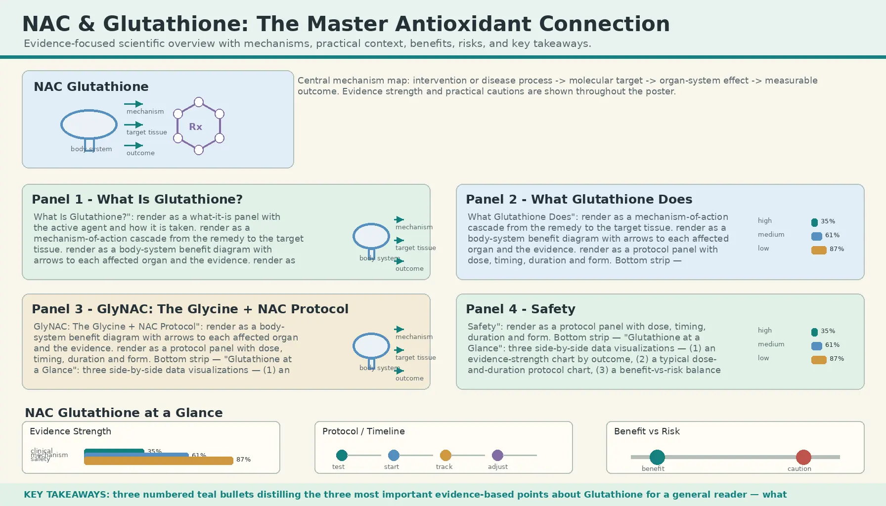 Glutathione — scientific infographic poster