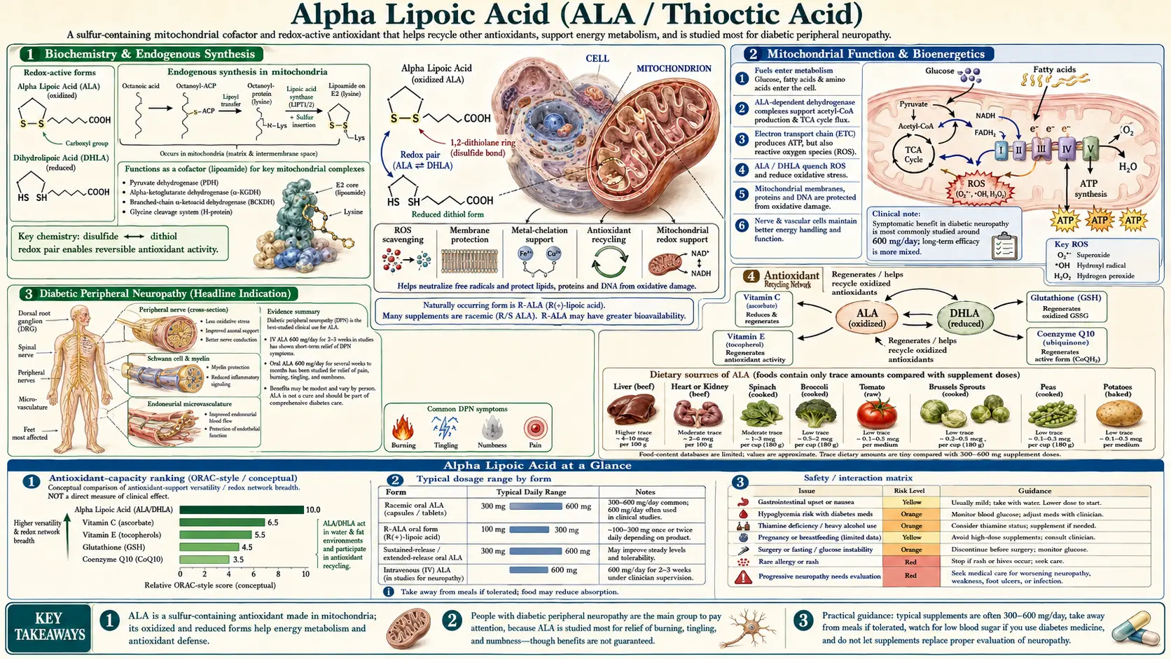 Alpha Lipoic Acid — scientific infographic poster