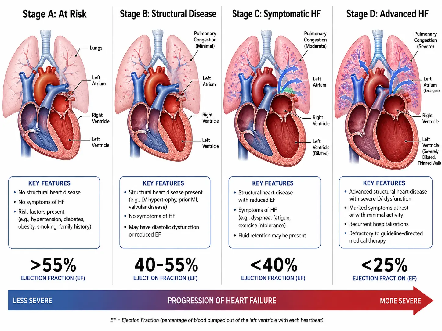 Heart failure stages comparison