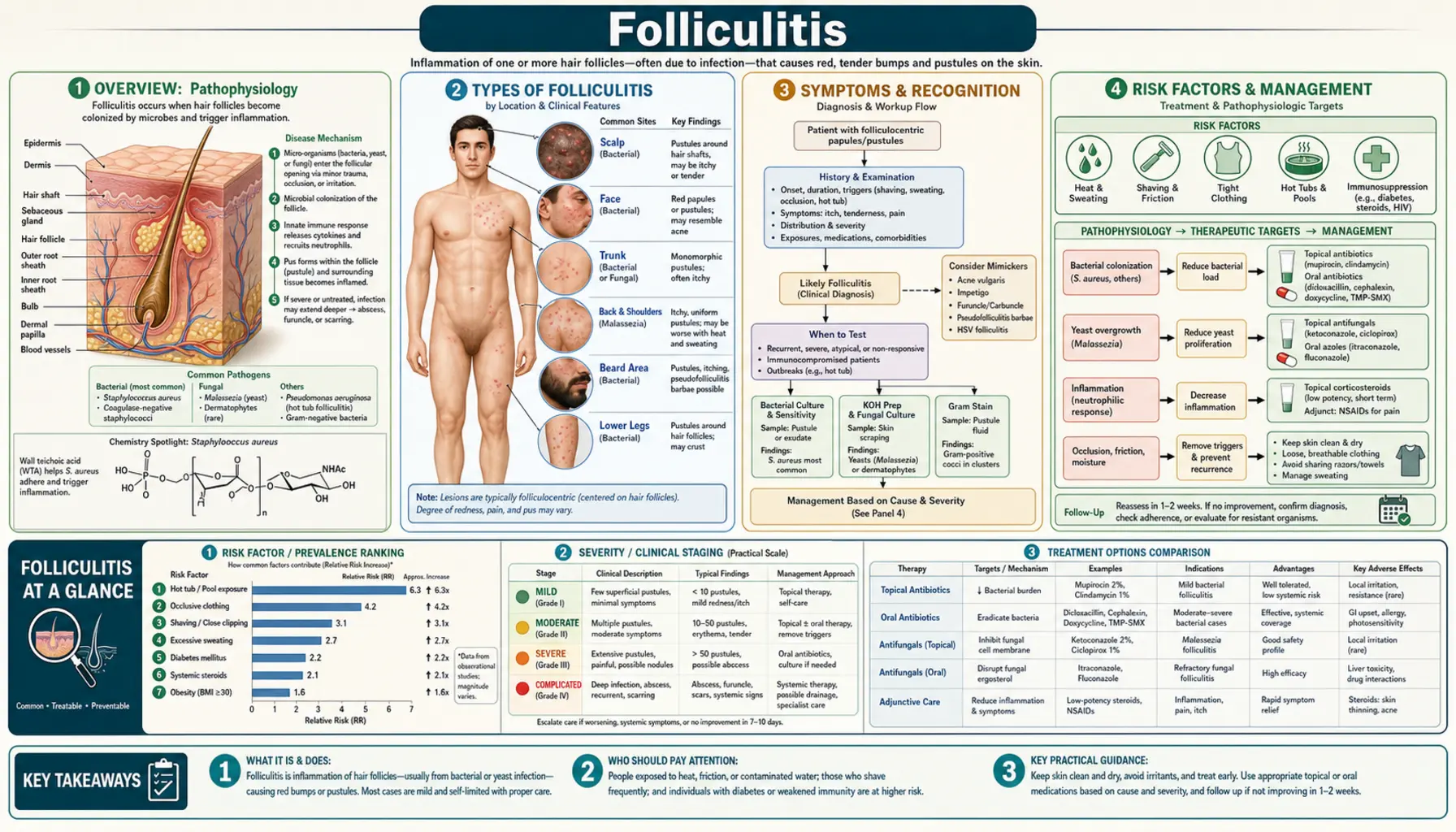 Folliculitis — scientific infographic poster