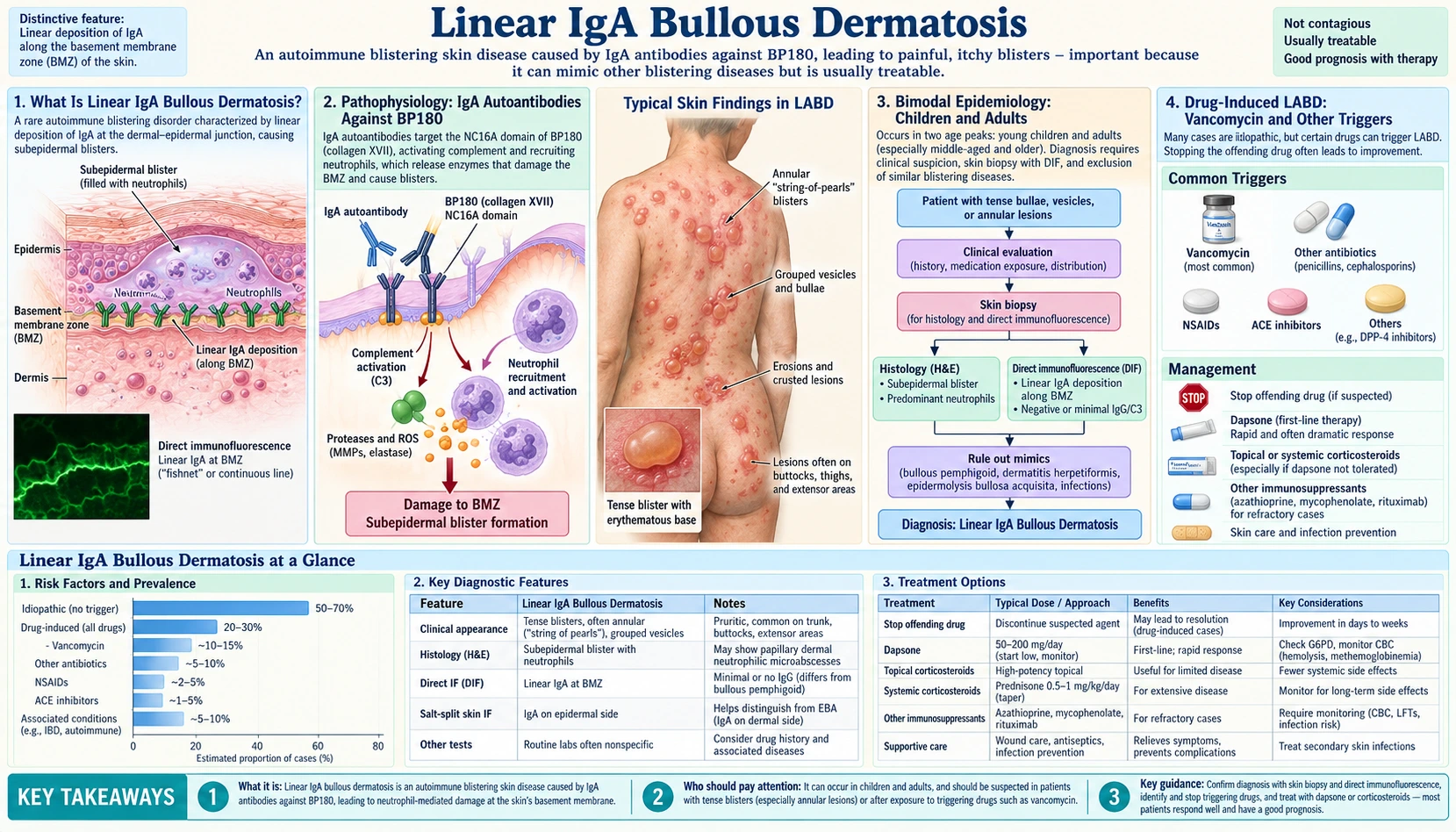 Linear IgA Bullous Dermatosis — scientific infographic poster