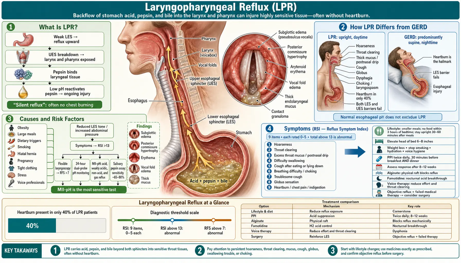 Laryngopharyngeal Reflux — scientific infographic poster