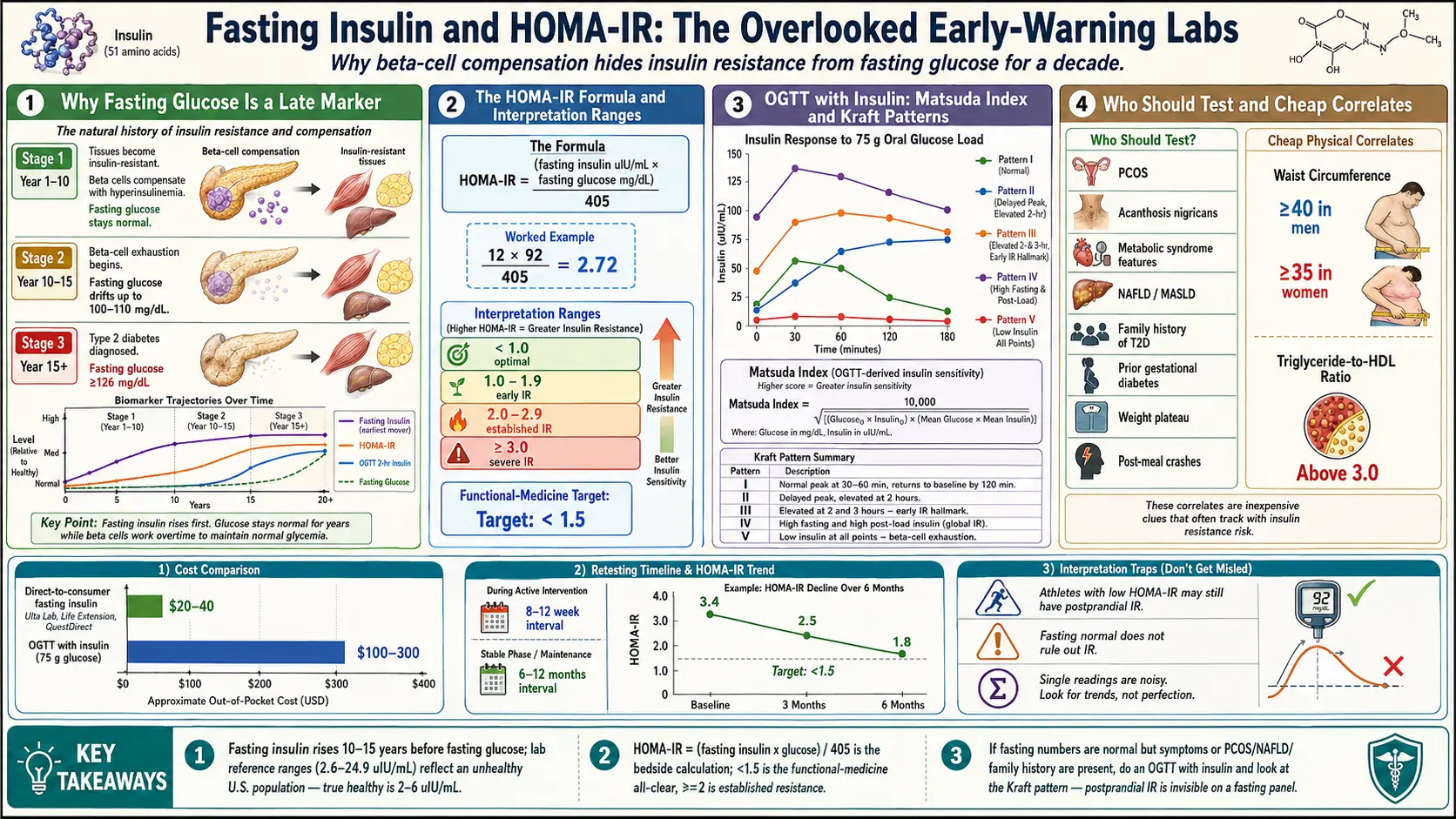Fasting Insulin and HOMA IR Testing — scientific infographic poster