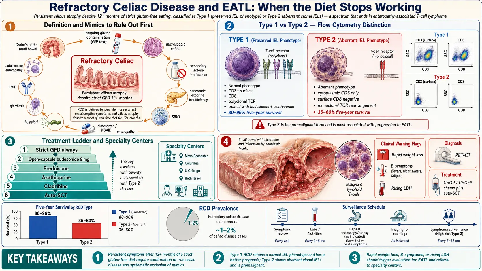 Refractory Celiac and EATL — scientific infographic poster