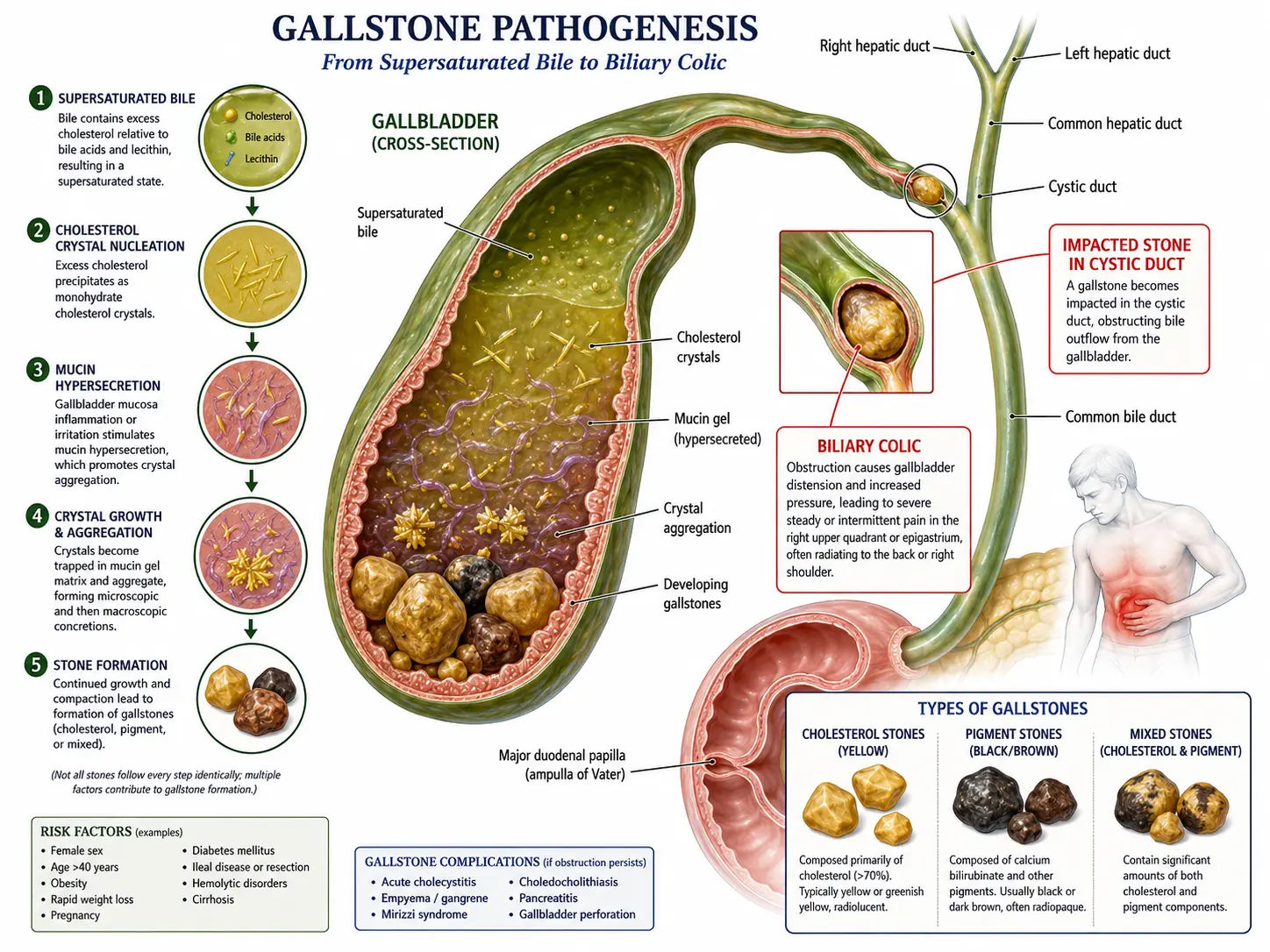 Gallstone formation cascade