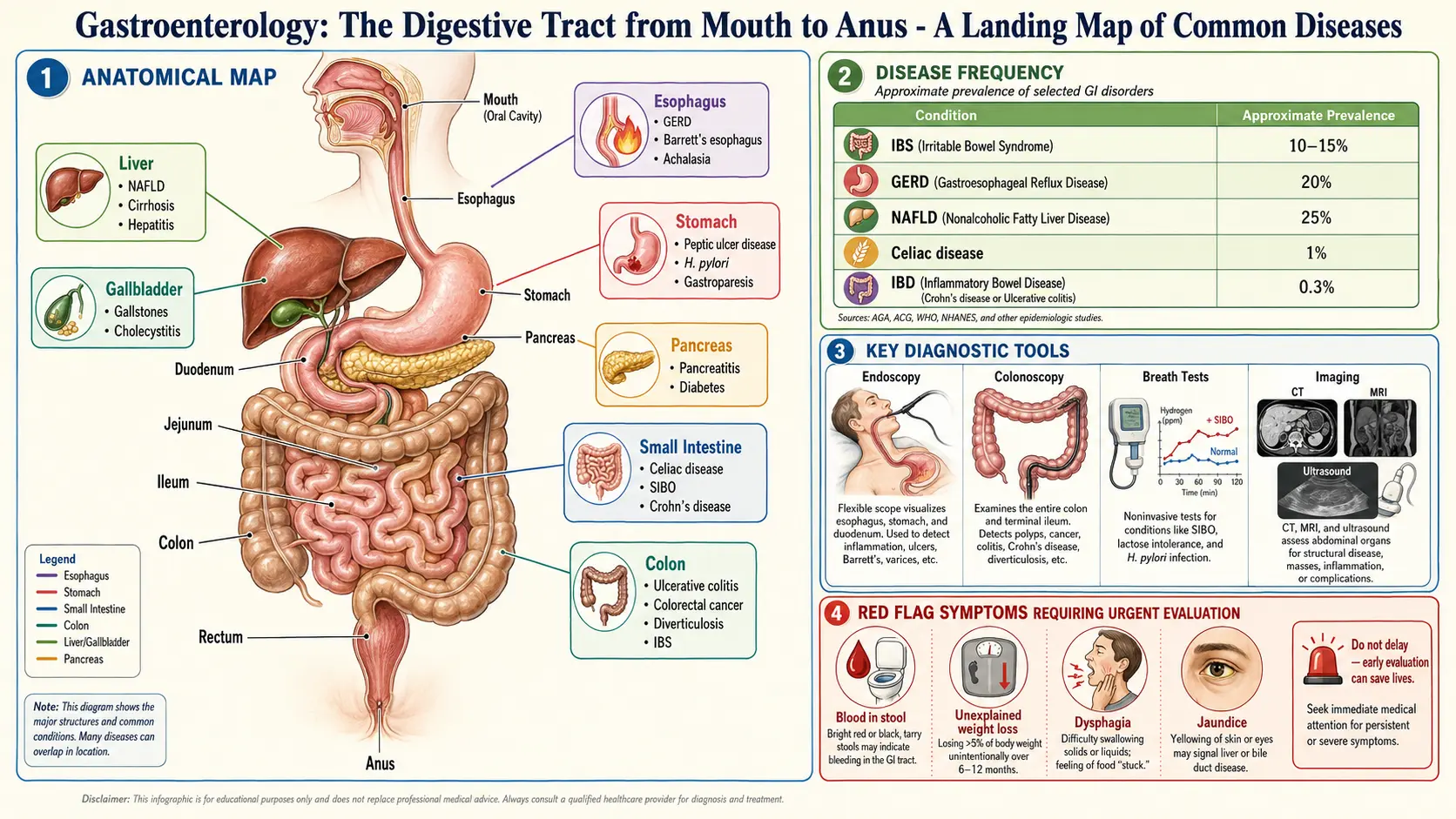 Gastroenterology — scientific infographic poster