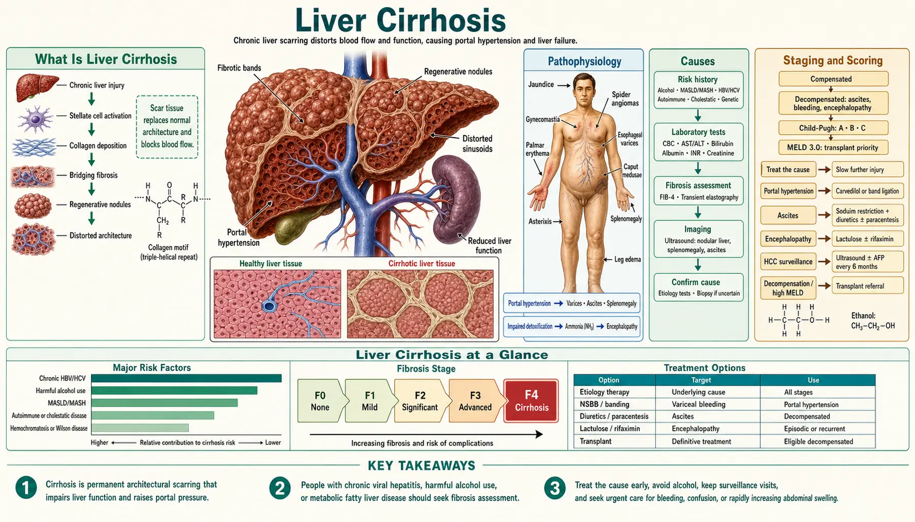 Liver Cirrhosis — scientific infographic poster