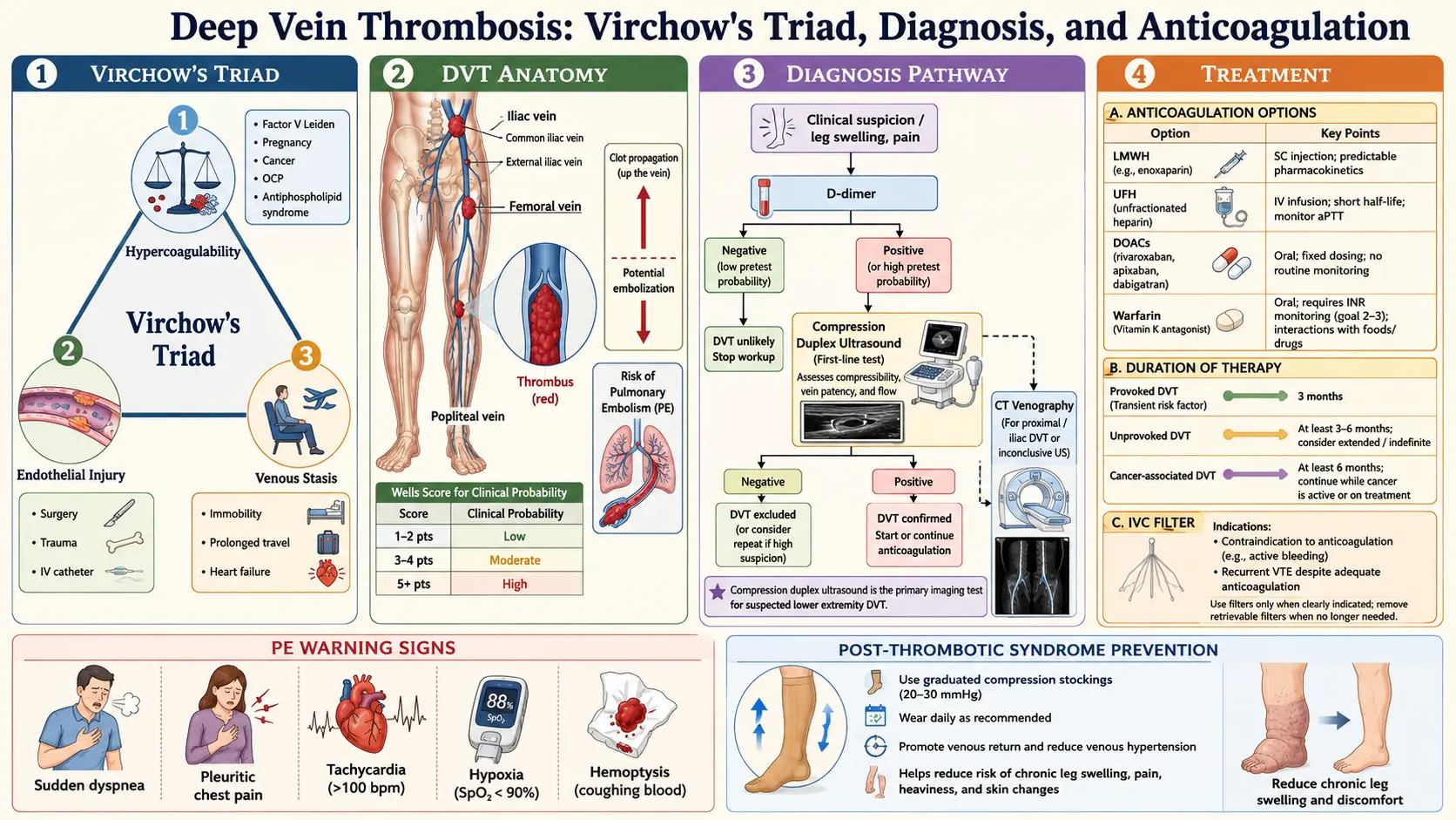 Deep Vein Thrombosis — scientific infographic poster