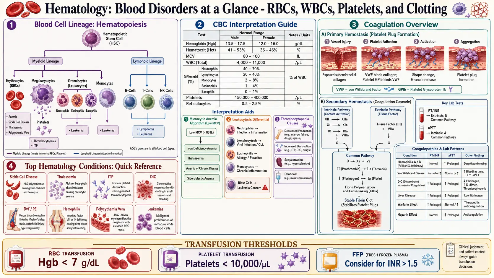 Hematology — scientific infographic poster