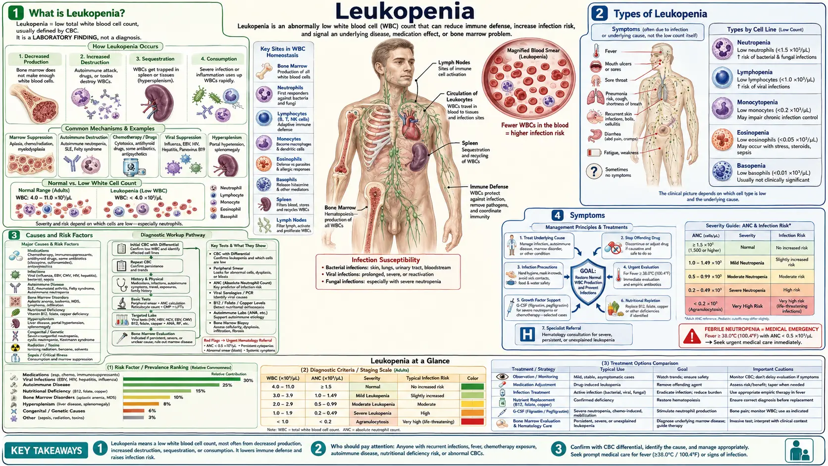 Leukopenia — scientific infographic poster