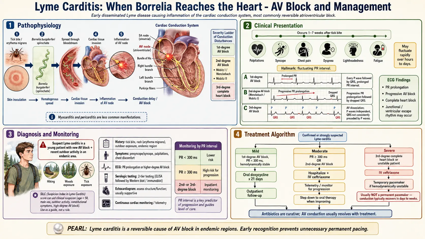 Lyme Carditis and Cardiac Complications — scientific infographic poster