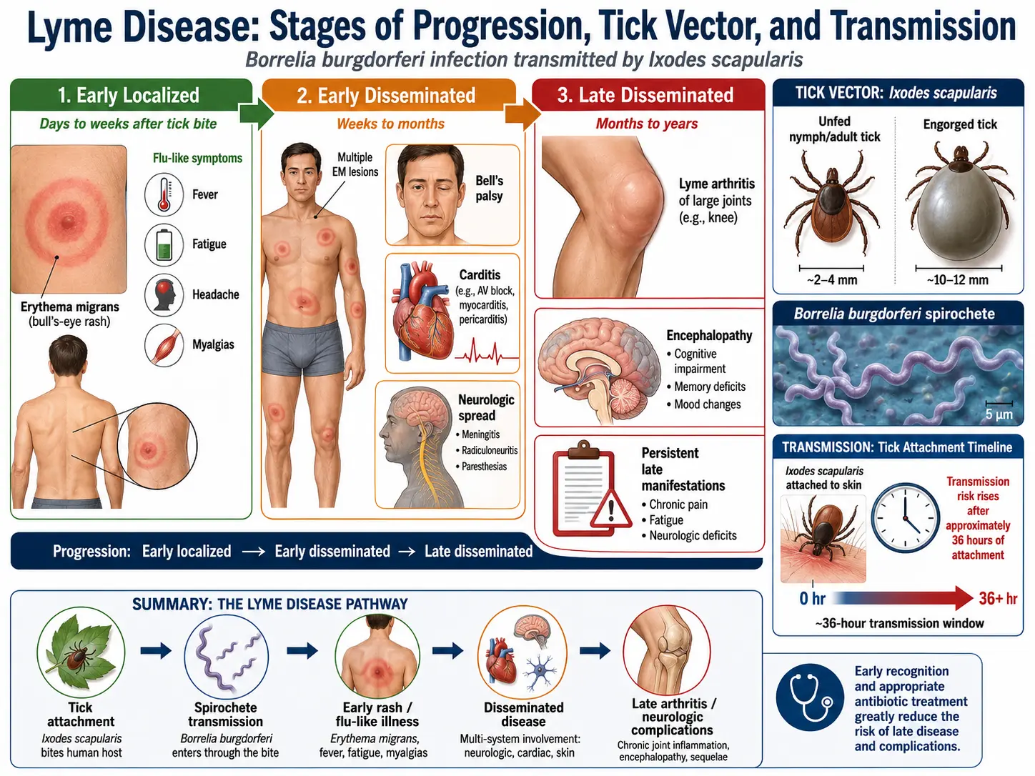 Stages of Lyme disease progression