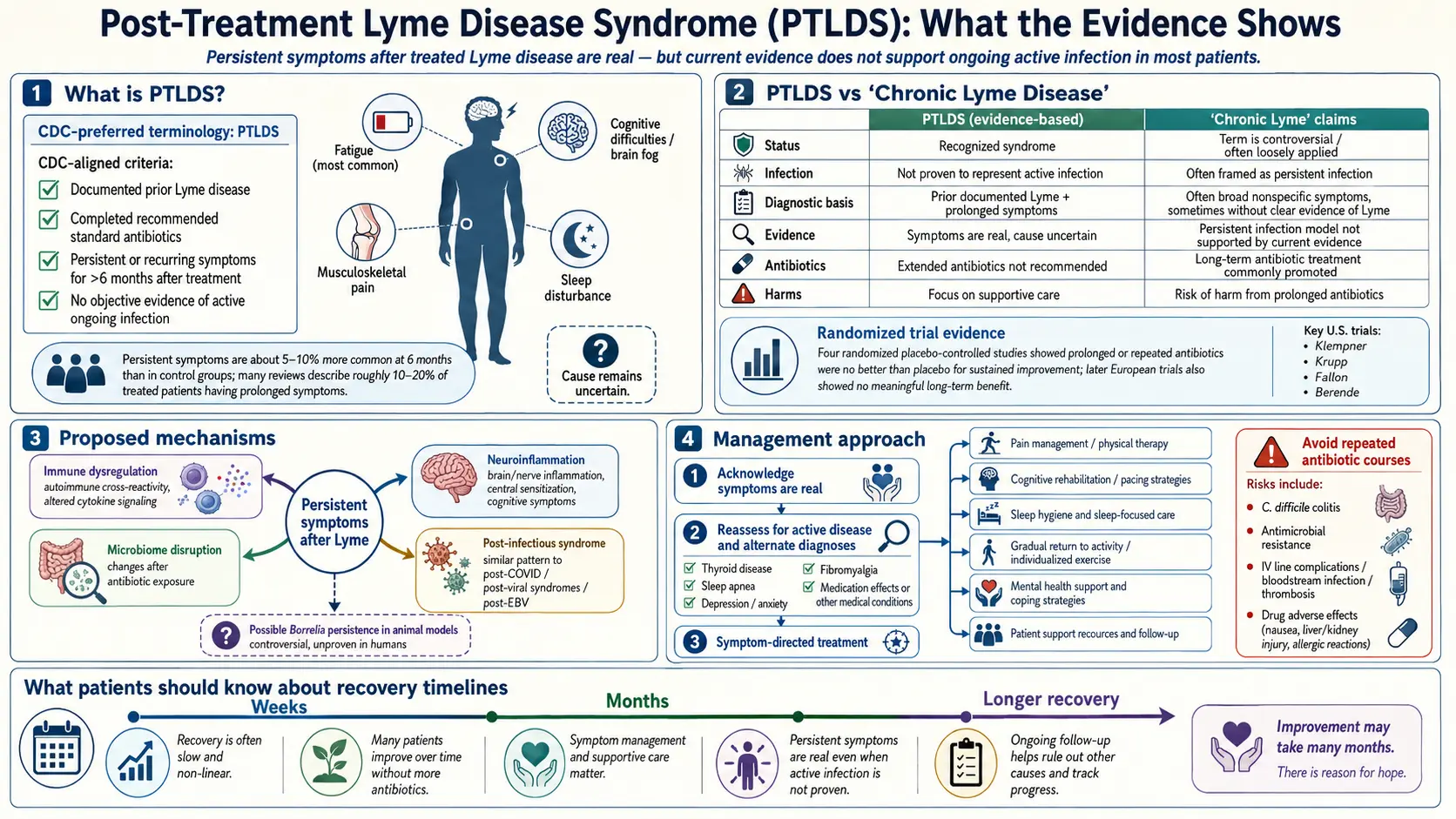PTLDS and Chronic Lyme — scientific infographic poster