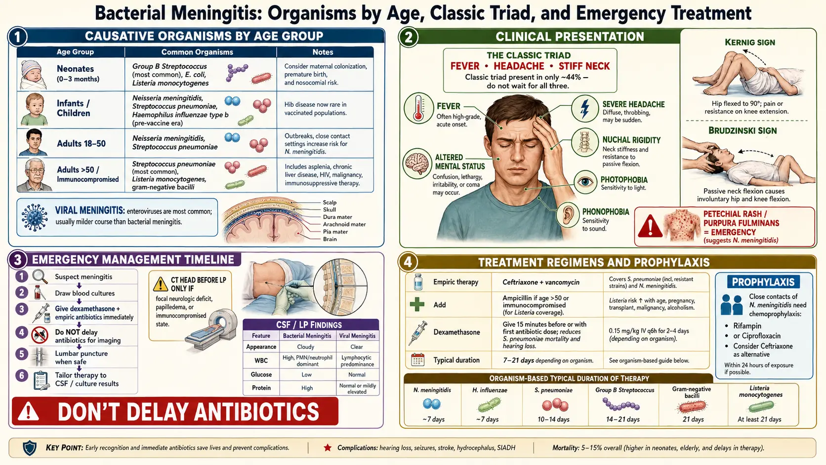 Meningitis — scientific infographic poster
