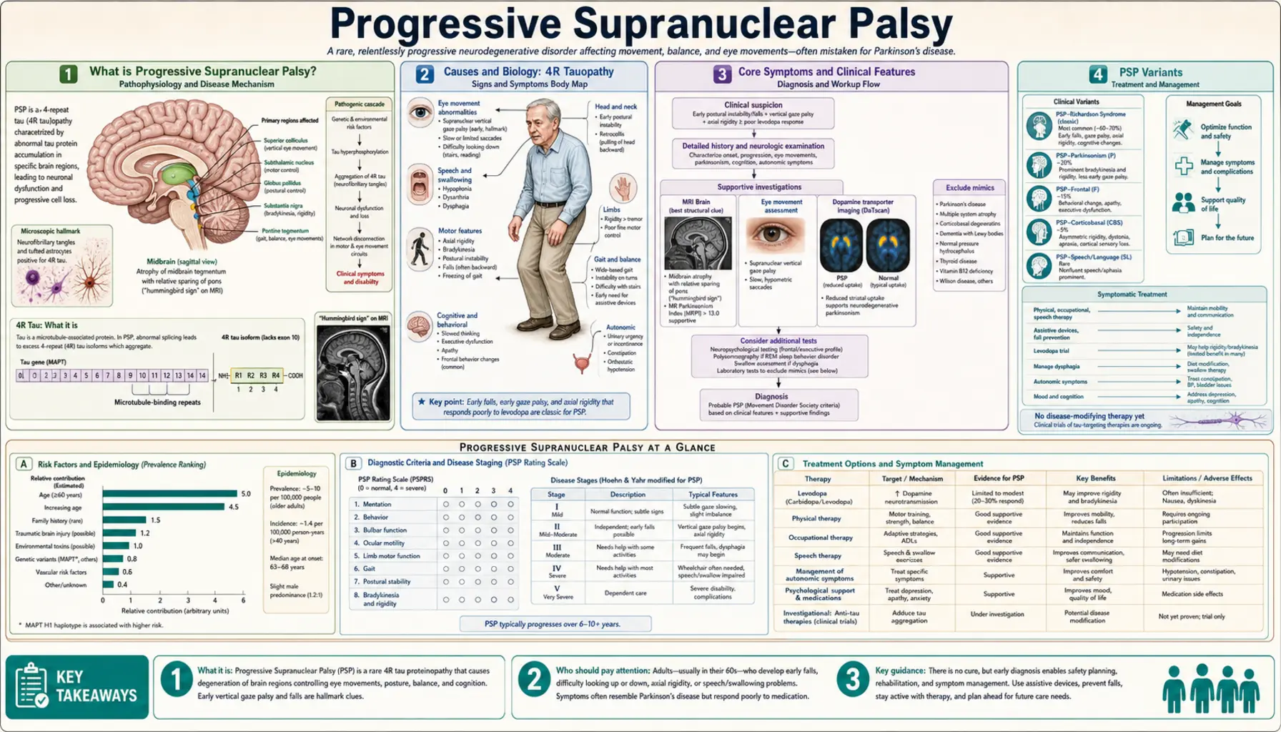 Progressive Supranuclear Palsy — scientific infographic poster