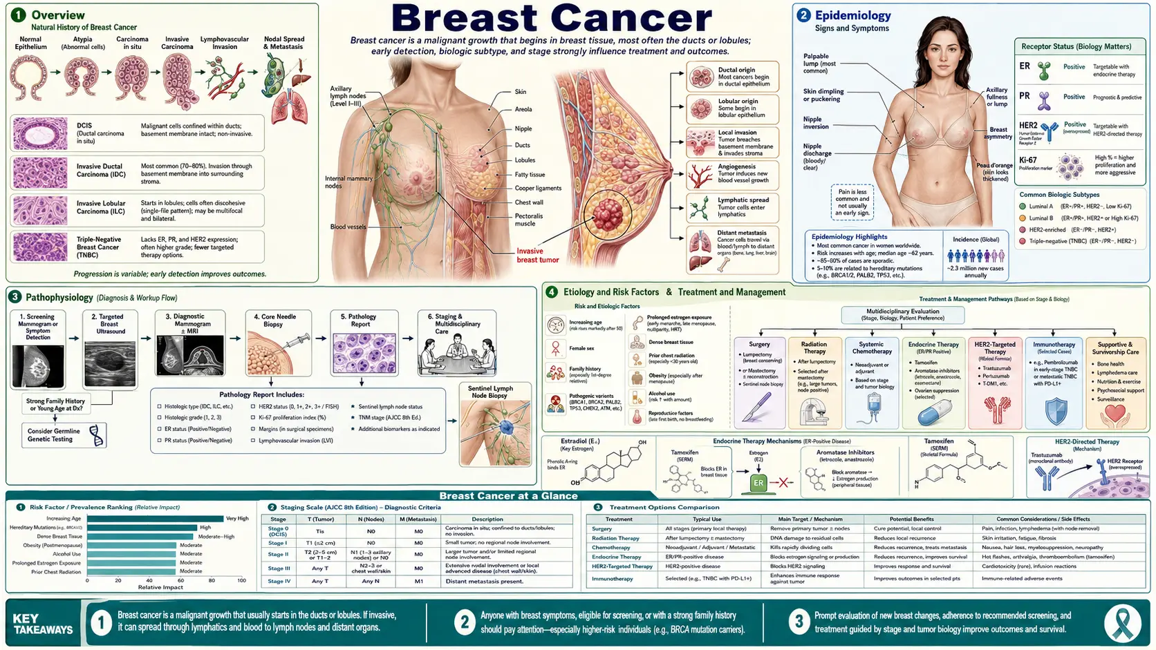 Breast Cancer — scientific infographic poster