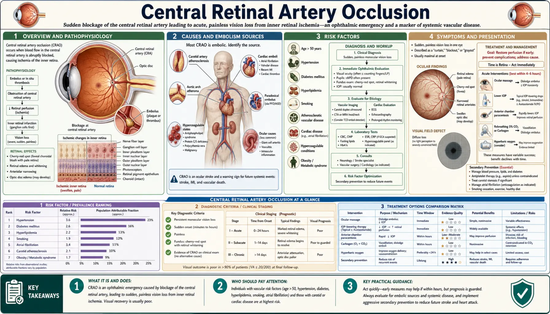 Central Retinal Artery Occlusion — scientific infographic poster