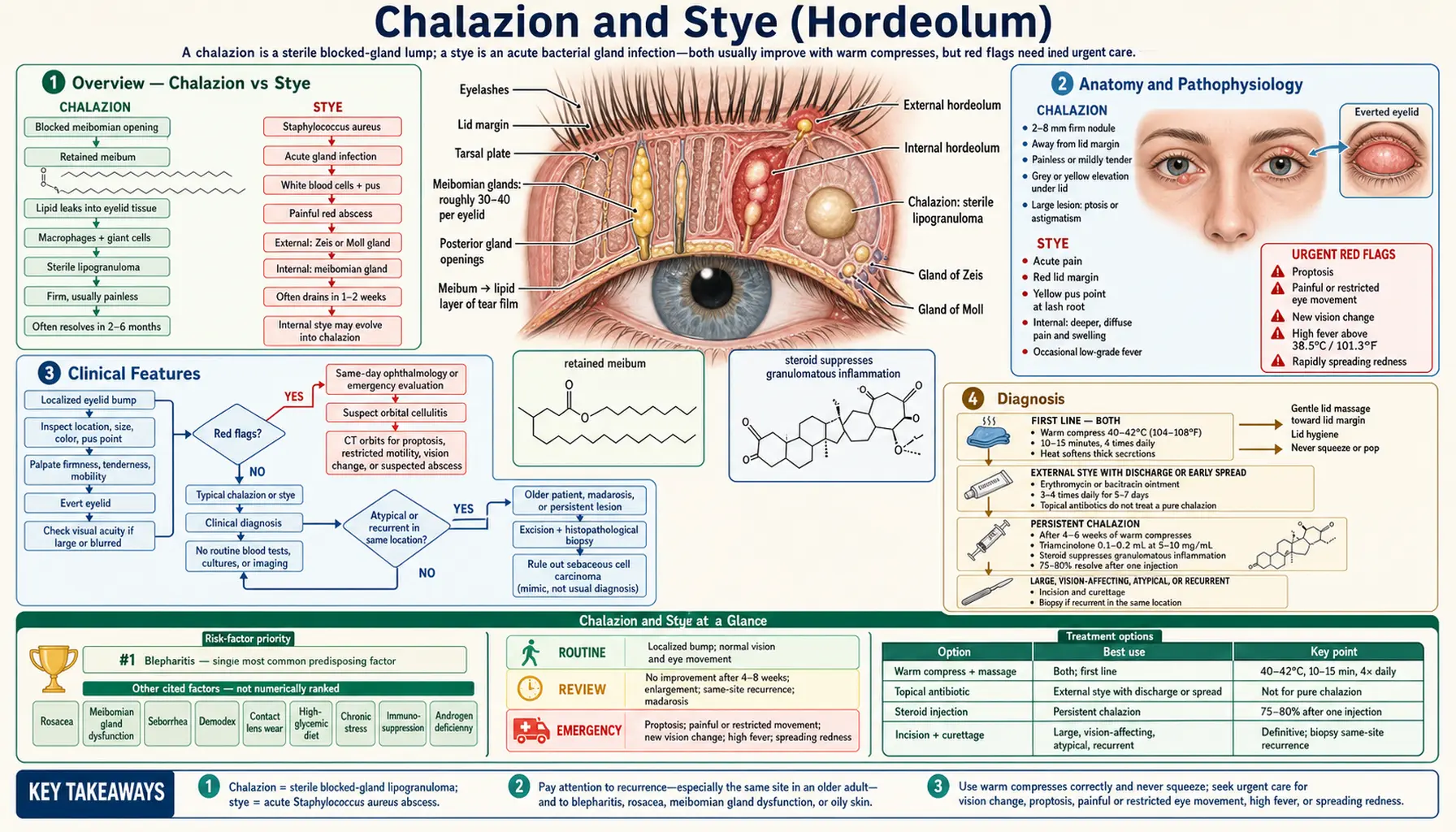 Chalazion and Stye — scientific infographic poster