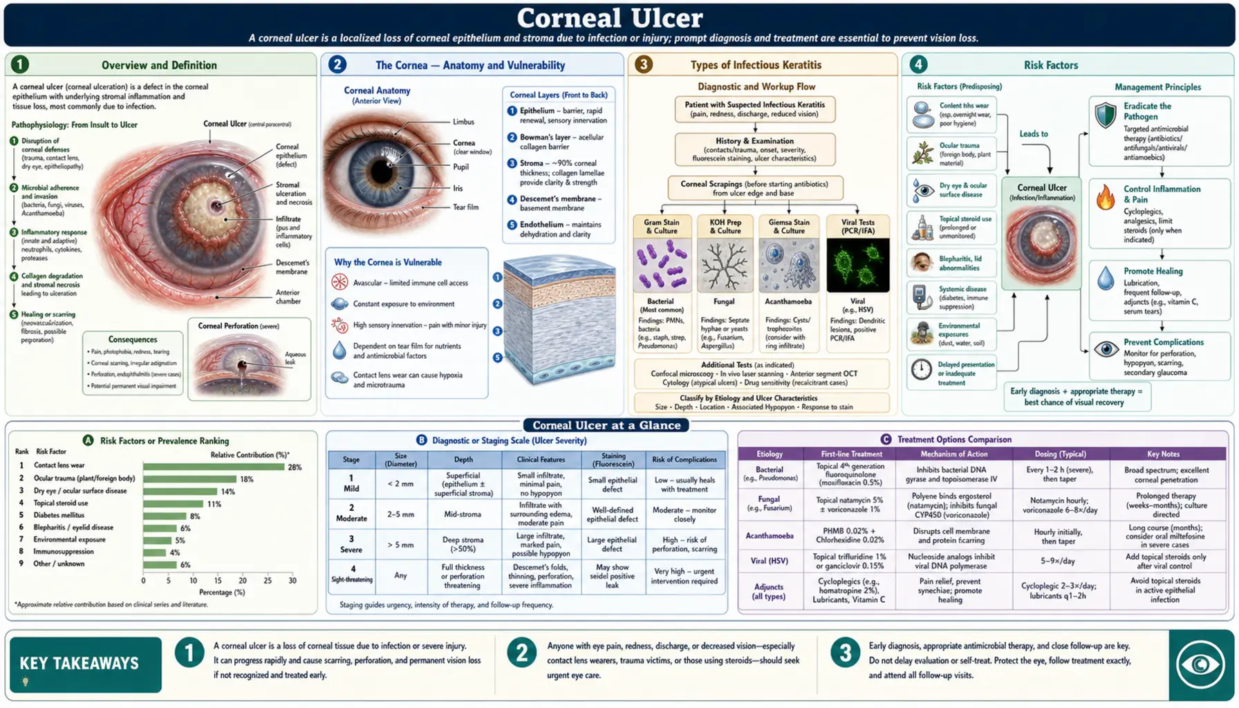 Corneal Ulcer — scientific infographic poster