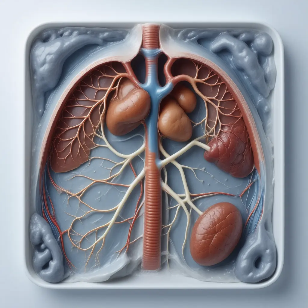 Anatomical cross-section illustrating organs affected by Fibromyalgia