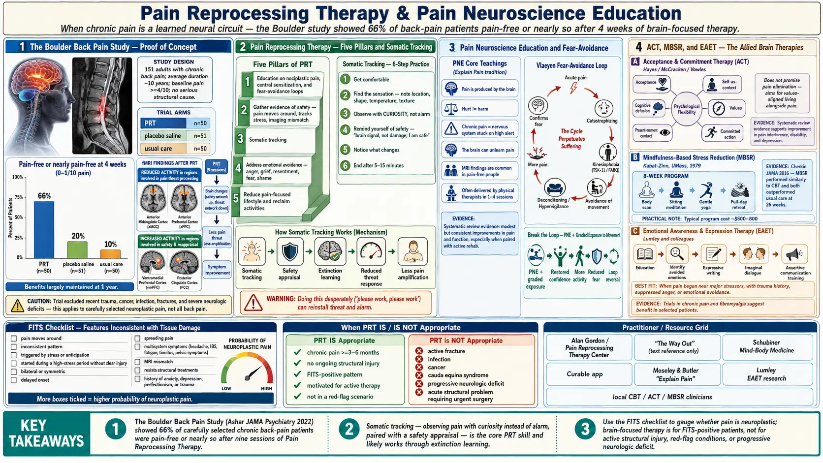 Pain Reprocessing Therapy and PNE — scientific infographic poster