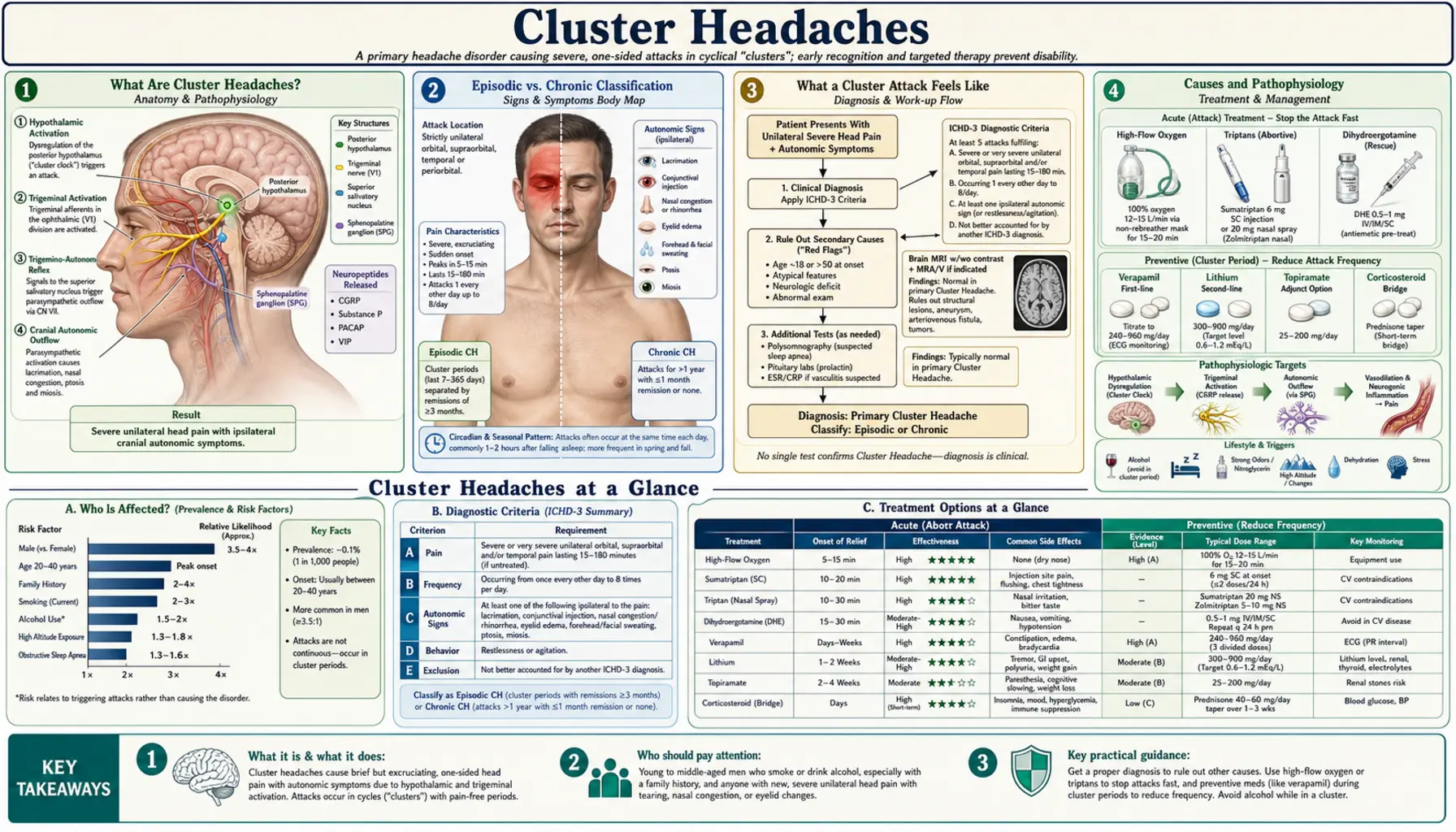 Cluster Headaches — scientific infographic poster