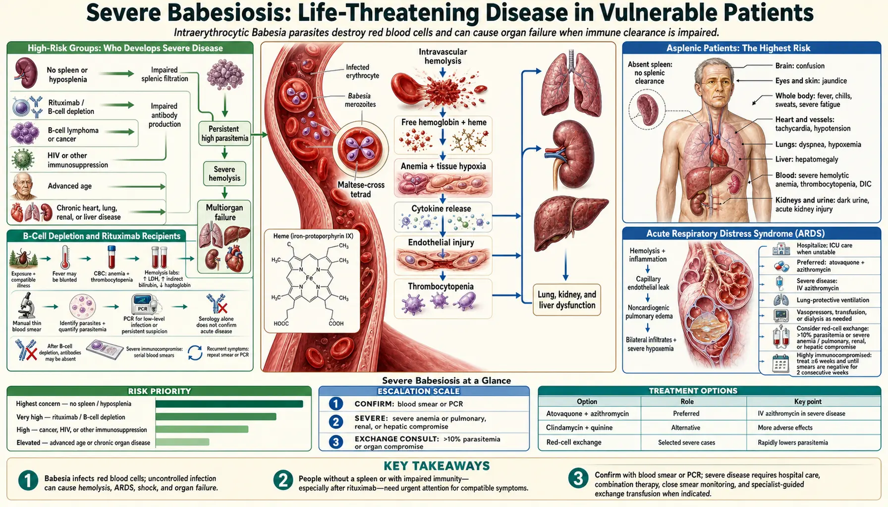 Severe Babesiosis and Immunocompromised — scientific infographic poster