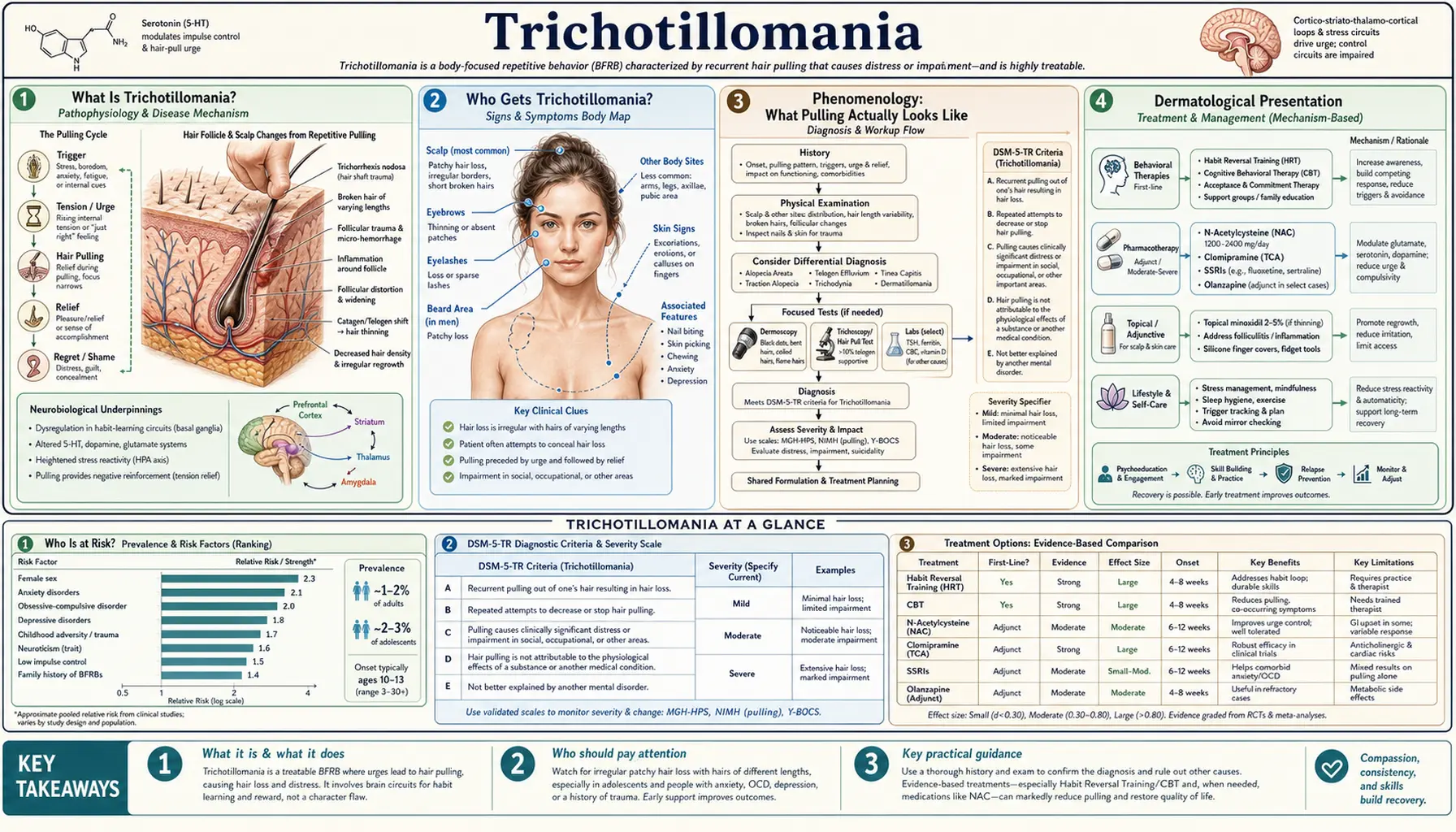 Trichotillomania — scientific infographic poster