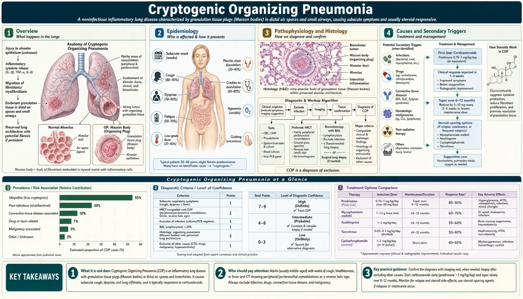 Cryptogenic Organizing Pneumonia — scientific infographic poster