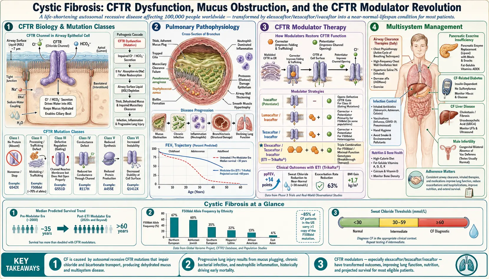 Cystic Fibrosis — scientific infographic poster