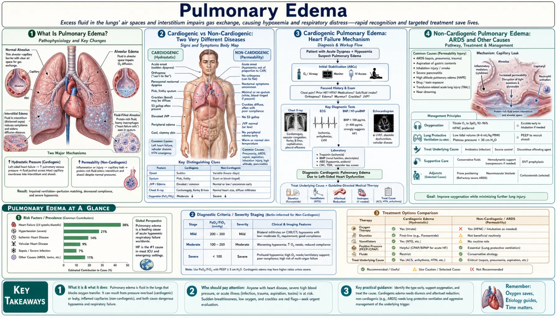 Pulmonary Edema — scientific infographic poster