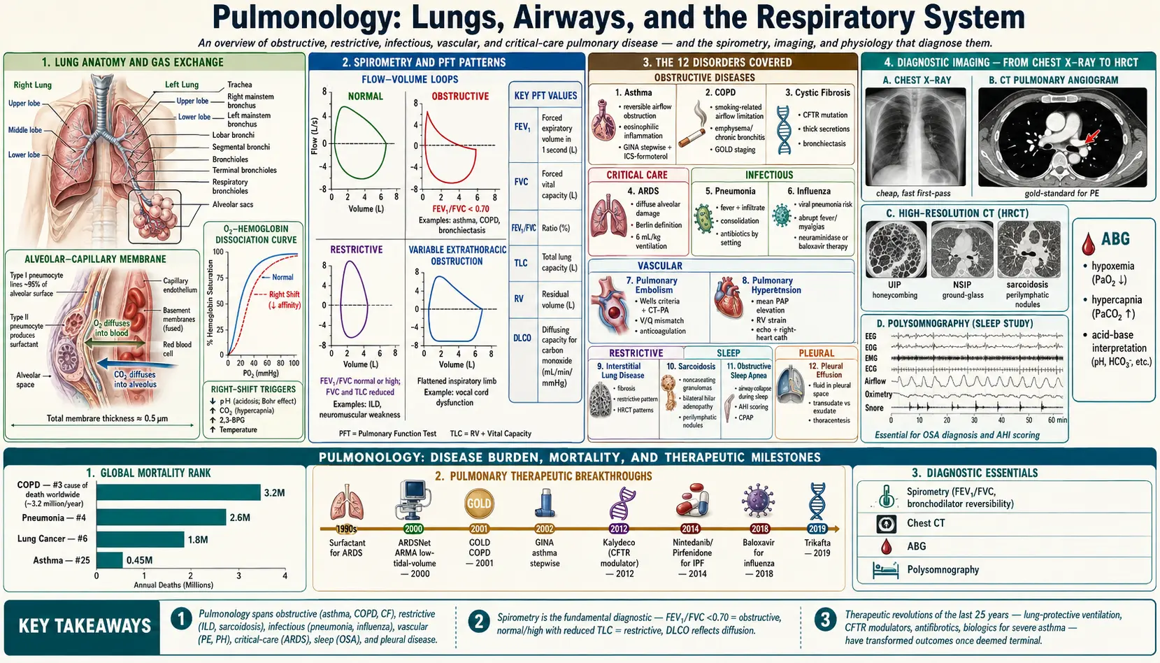 Pulmonology — scientific infographic poster