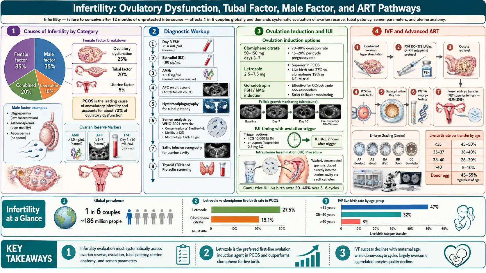 Infertility — scientific infographic poster