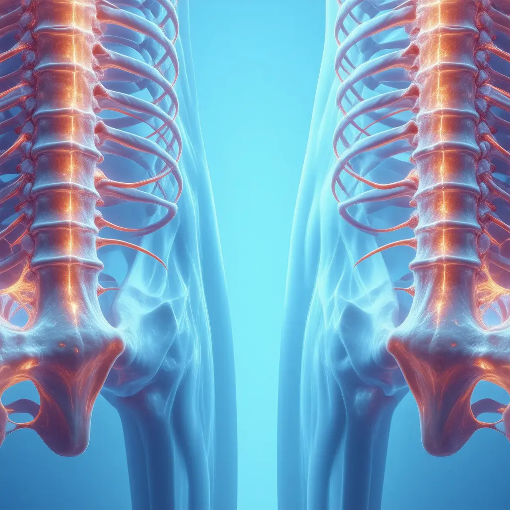 Medical visualization of Ankylosing Spondylitis clinical presentation