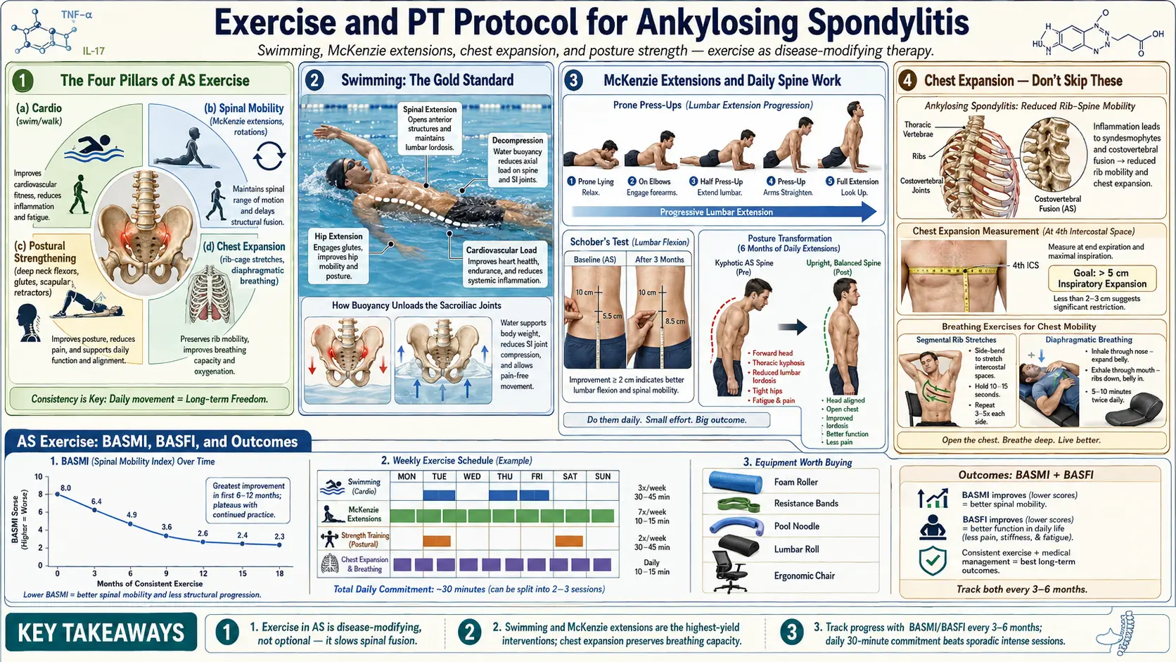 Exercise and PT Protocol — scientific infographic poster