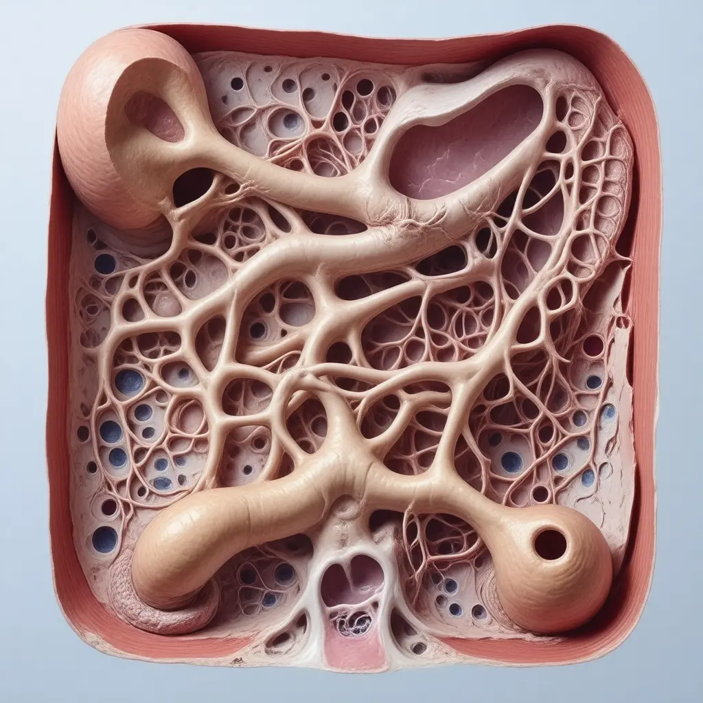 Anatomical cross-section illustrating organs affected by Chronic Diarrhea