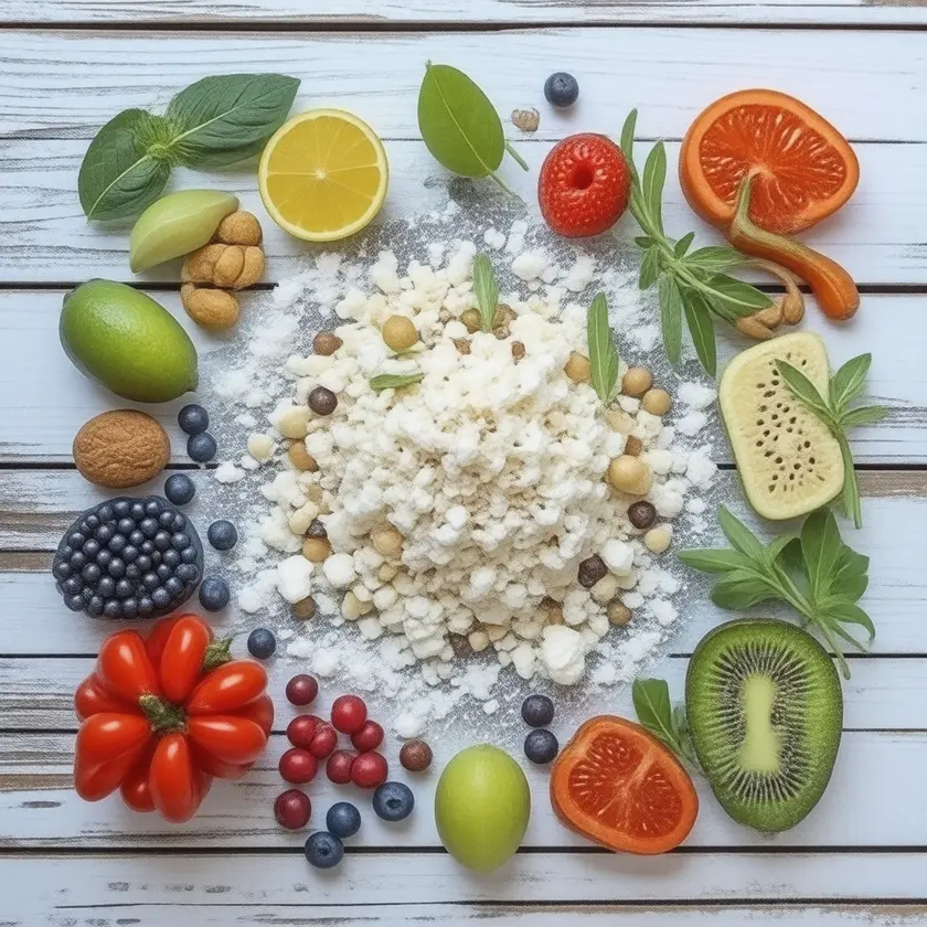 Still-life of Beneficial Foods as prepared dish
