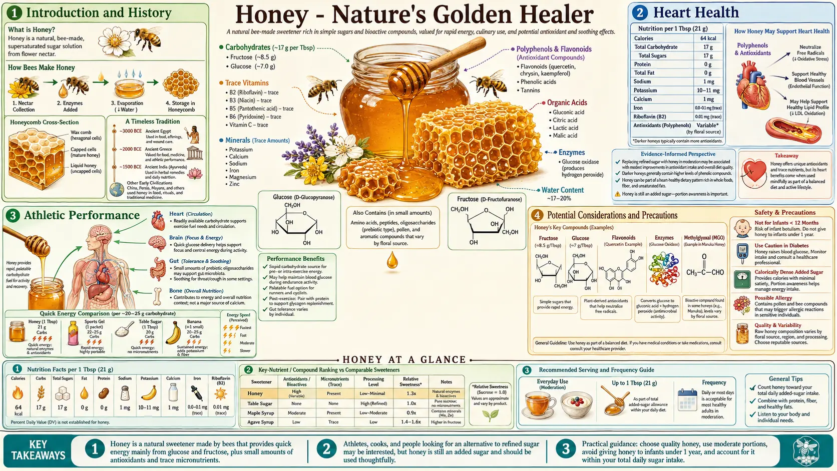 Honey — scientific infographic poster