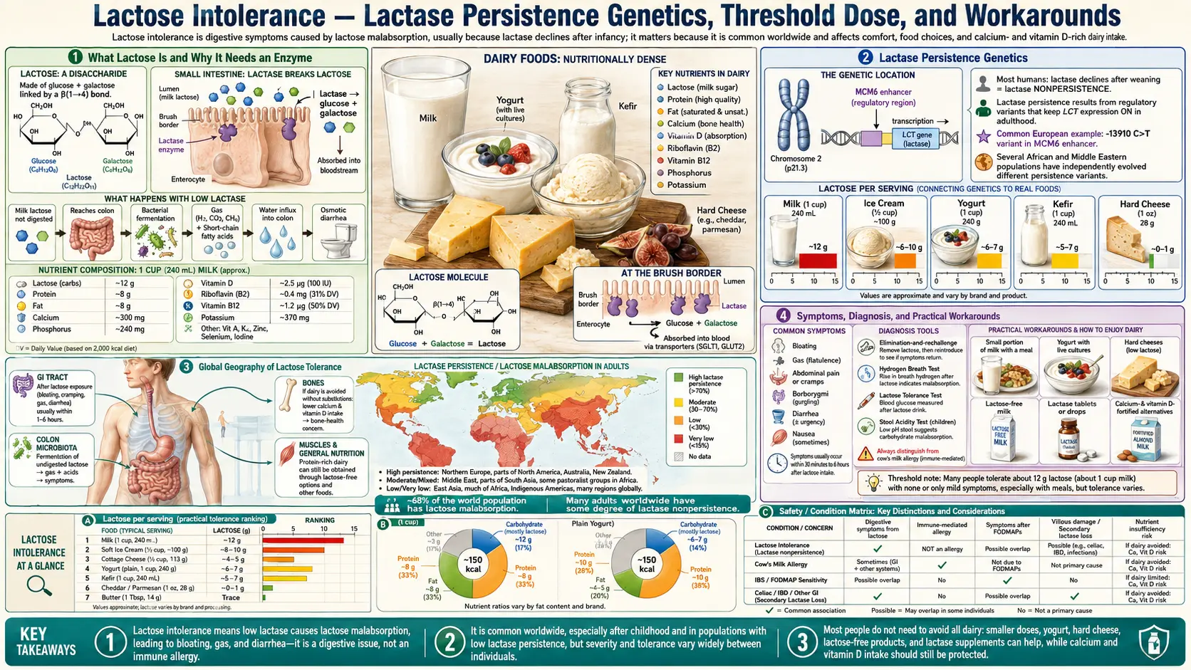 Lactose Intolerance — scientific infographic poster