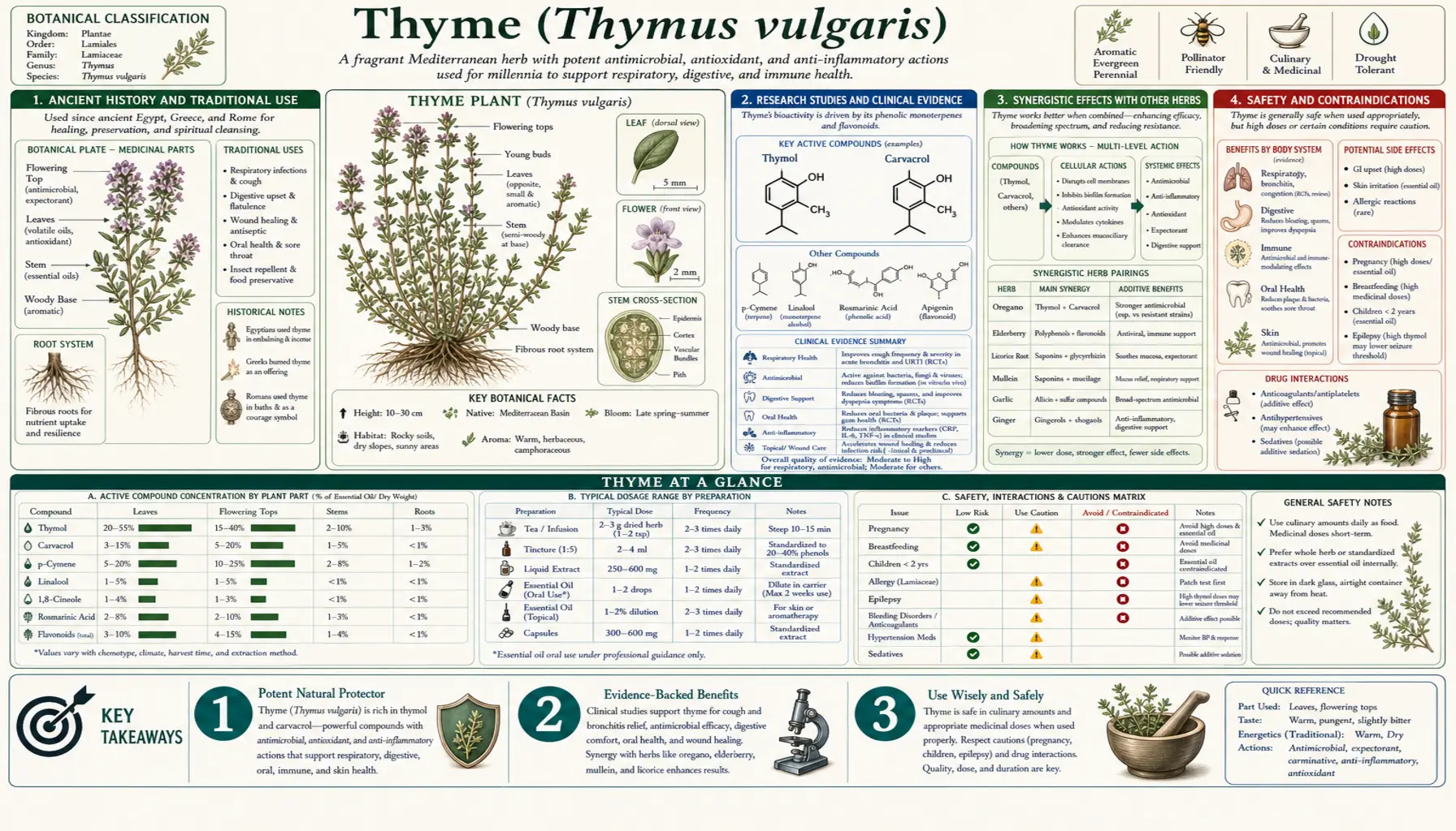 Thyme — scientific infographic poster