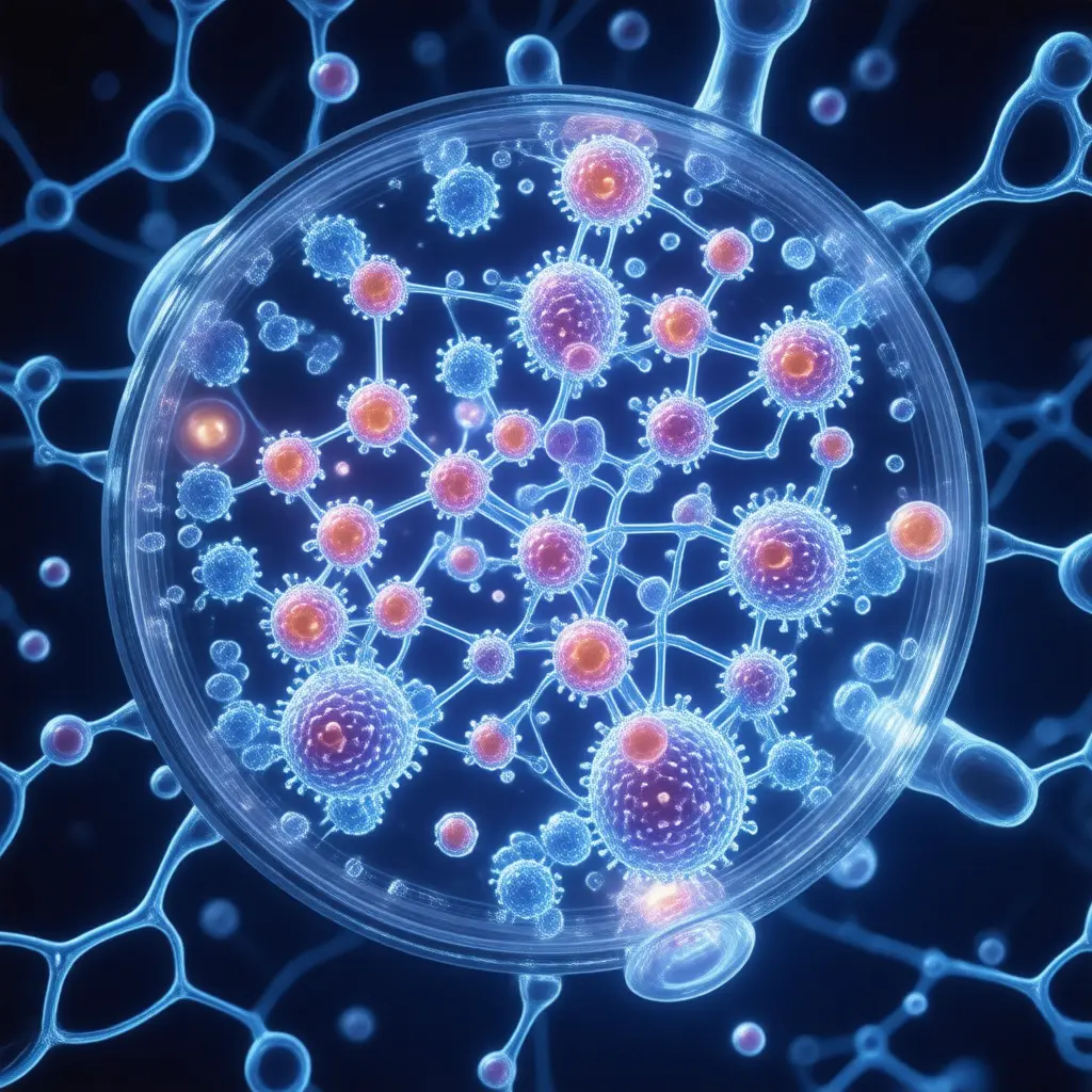 Microscopic view of biological markers measured in PSA Test