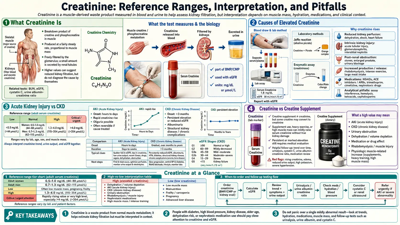 Creatinine — scientific infographic poster