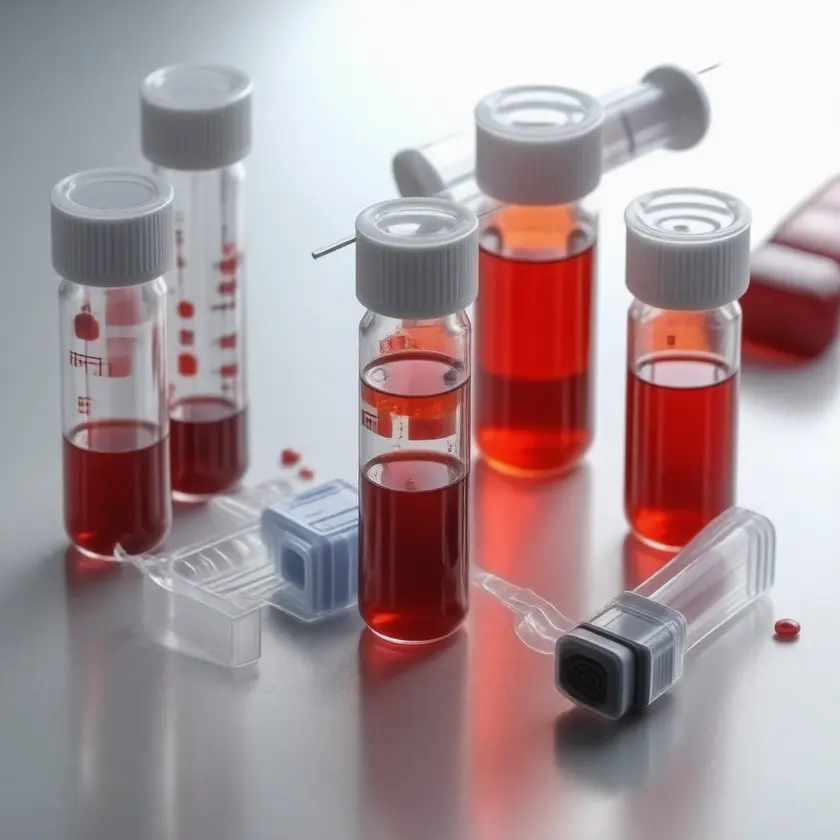 Close-up of clinical laboratory blood draw for Urinalysis testing