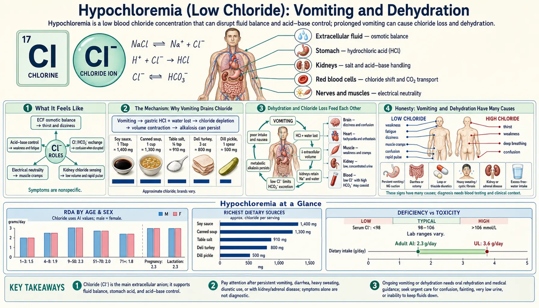 Vomiting and Dehydration — scientific infographic poster