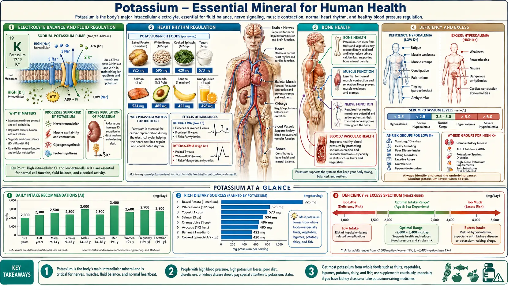 Potassium — scientific infographic poster